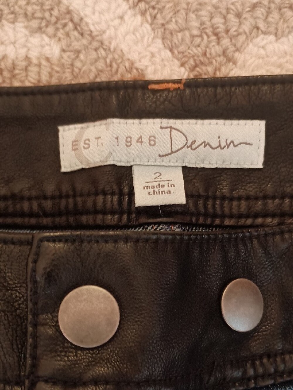 C Est 146 Denim Skirt with Black Waistband - Picture 2 of 5